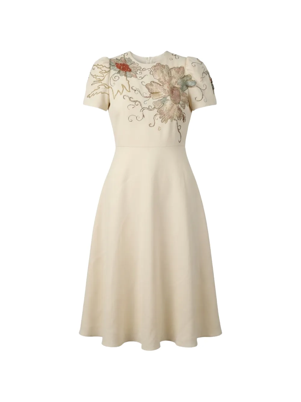 Valentino Garavani floral-embroidered sequin-embellished dress - Nude