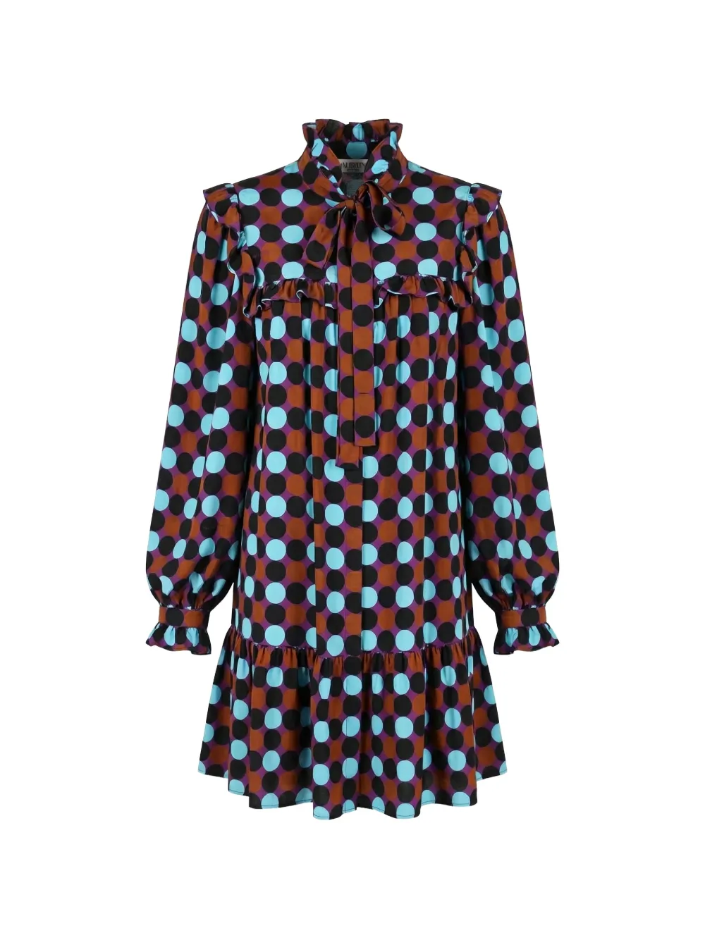 Valentino Garavani polka-dot ruffled dress - Brown