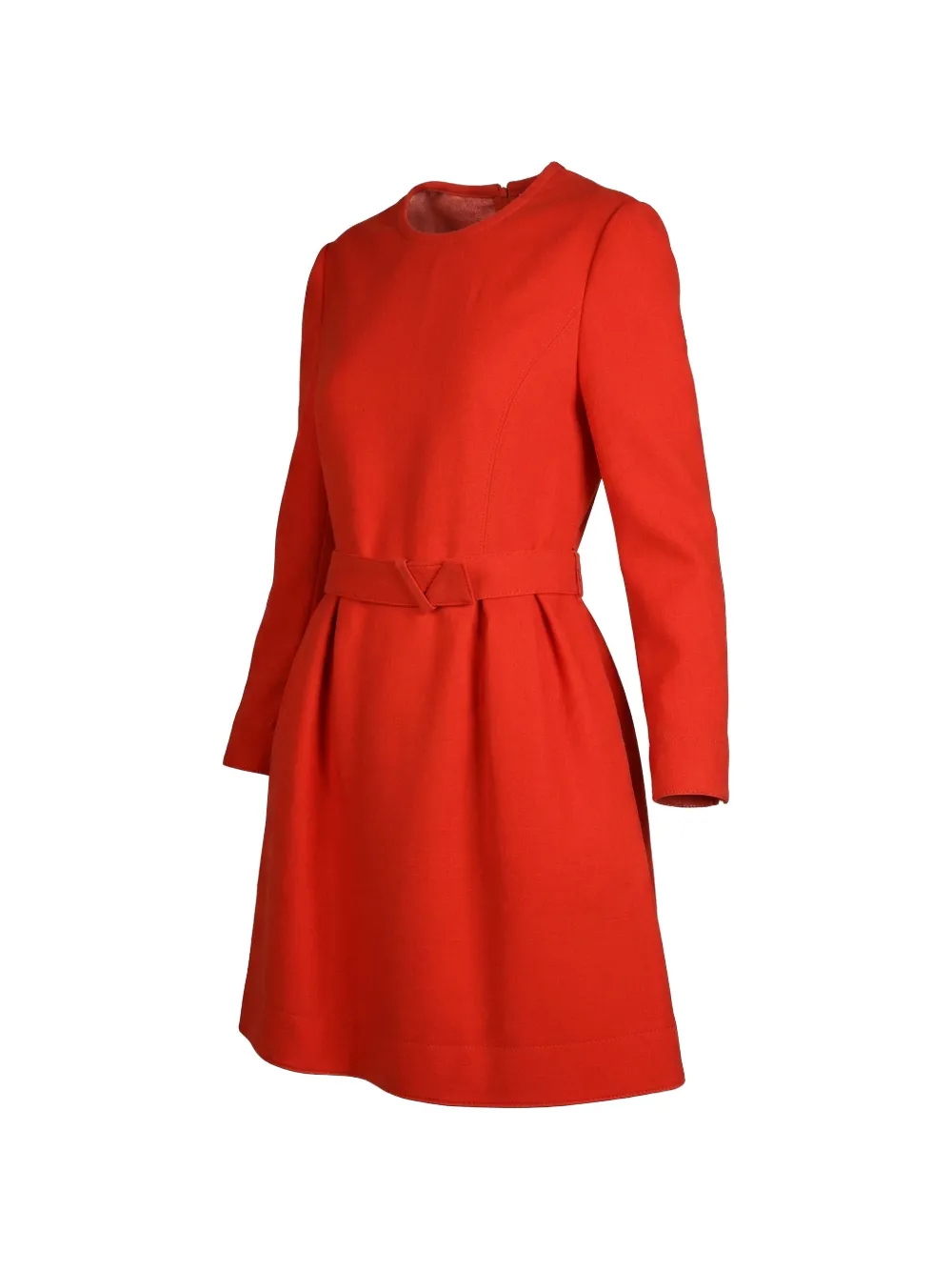 Valentino Garavani Mini-jurk met lange mouwen en ceintuur Rood