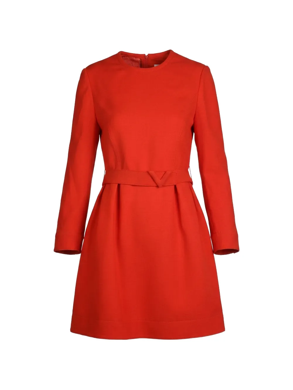 Valentino Garavani belted long-sleeve mini dress - Rosso