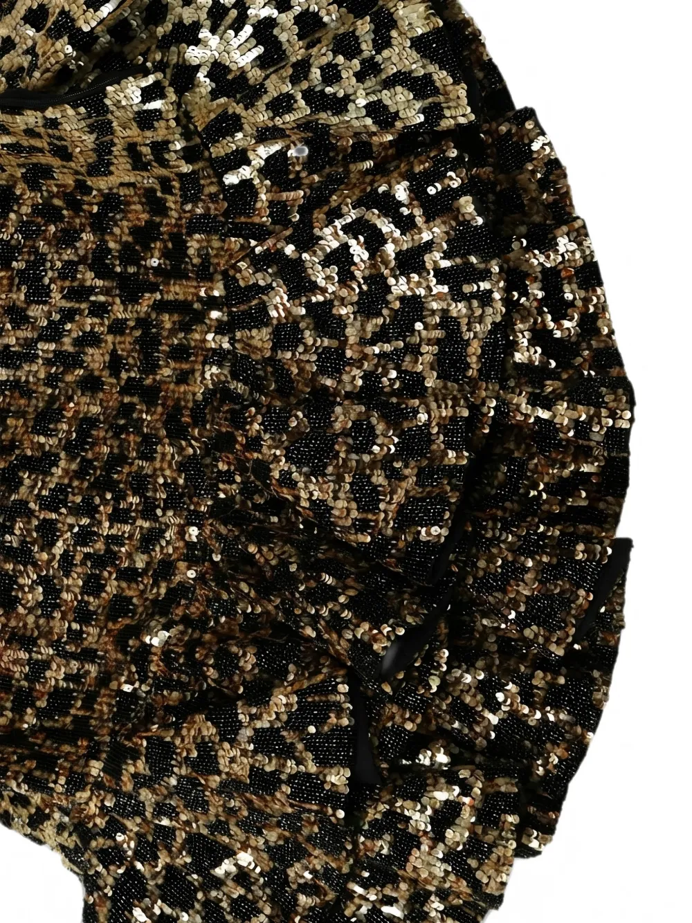 Valentino Garavani Playsuit met luipaard-print ruches en pailletten Zwart