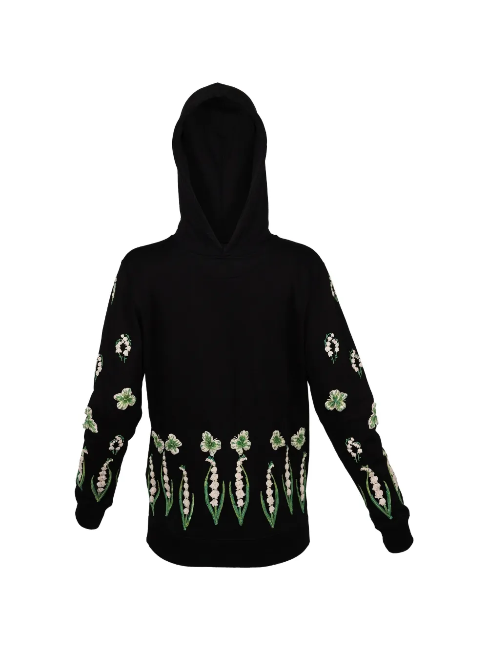Valentino Garavani Hoodie met bloem-applicatie en rits Zwart