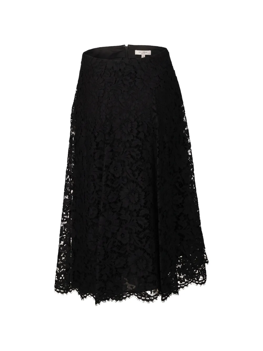 Valentino Garavani floral lace midi skirt - Nero