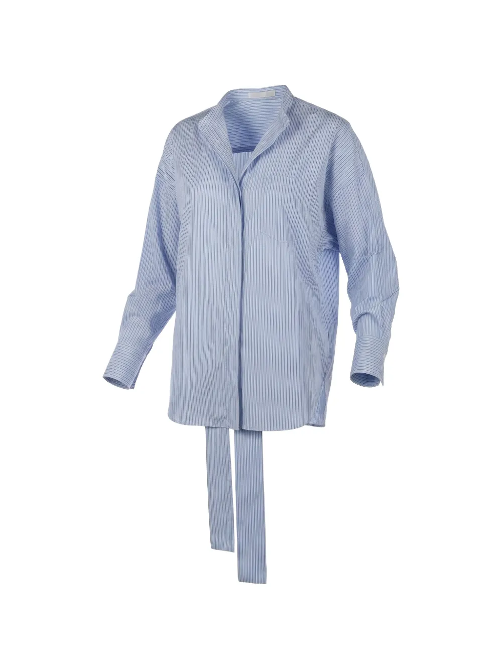 Valentino Garavani Gestreept overhemd met strikdetail Blauw