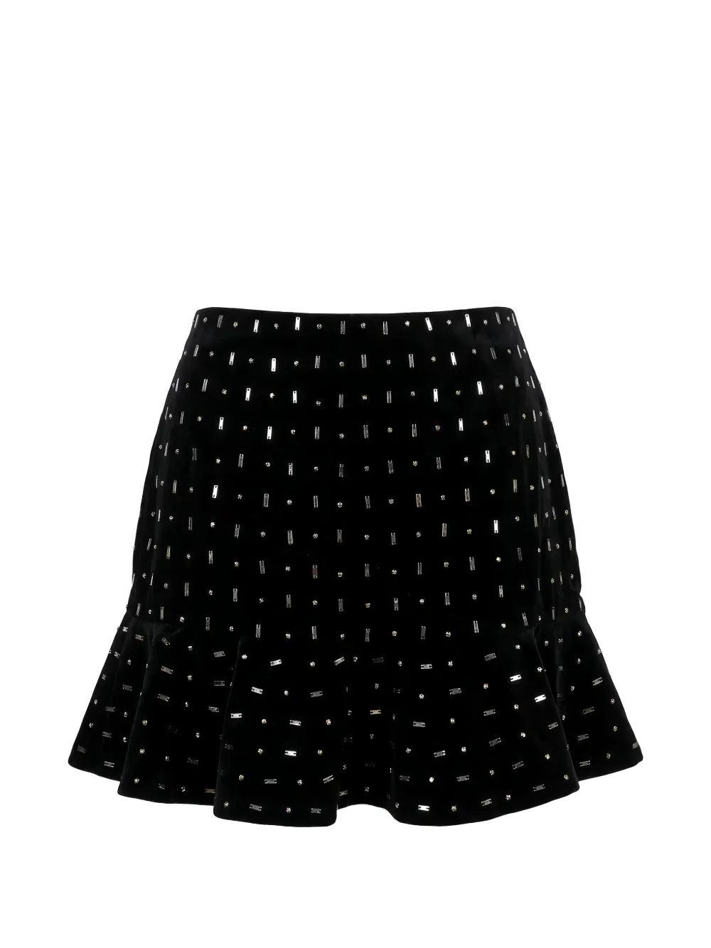 Valentino Garavani crystal-embellished ruffled skirt - Nero