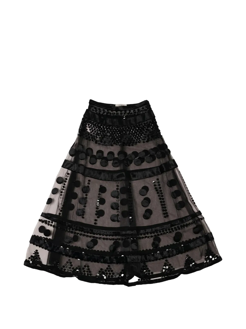 Valentino Garavani sequin-embellished ruffled skirt - Schwarz