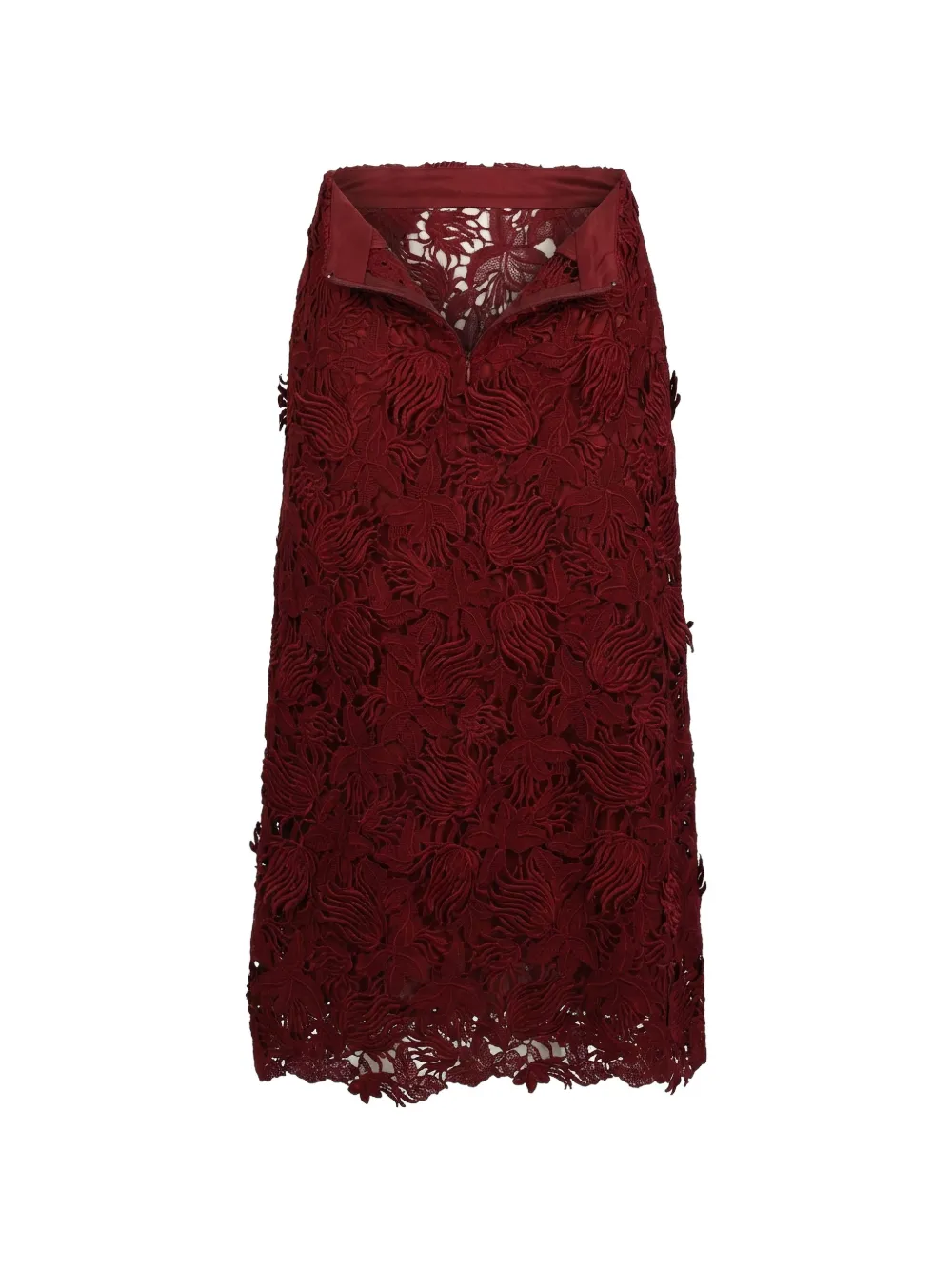 Valentino Garavani Midi-rok met bloemenkant Rood