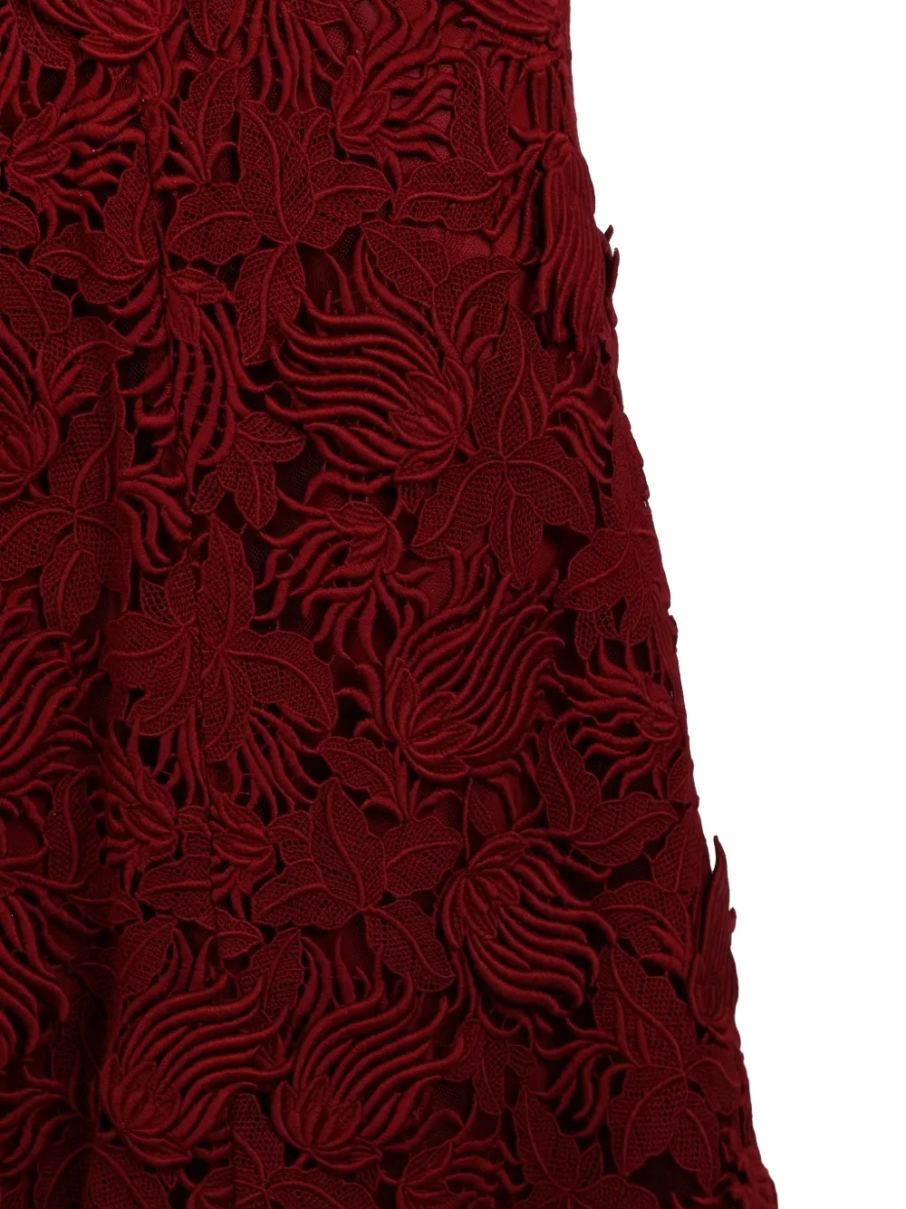 Valentino Garavani Midi-rok met bloemenkant Rood