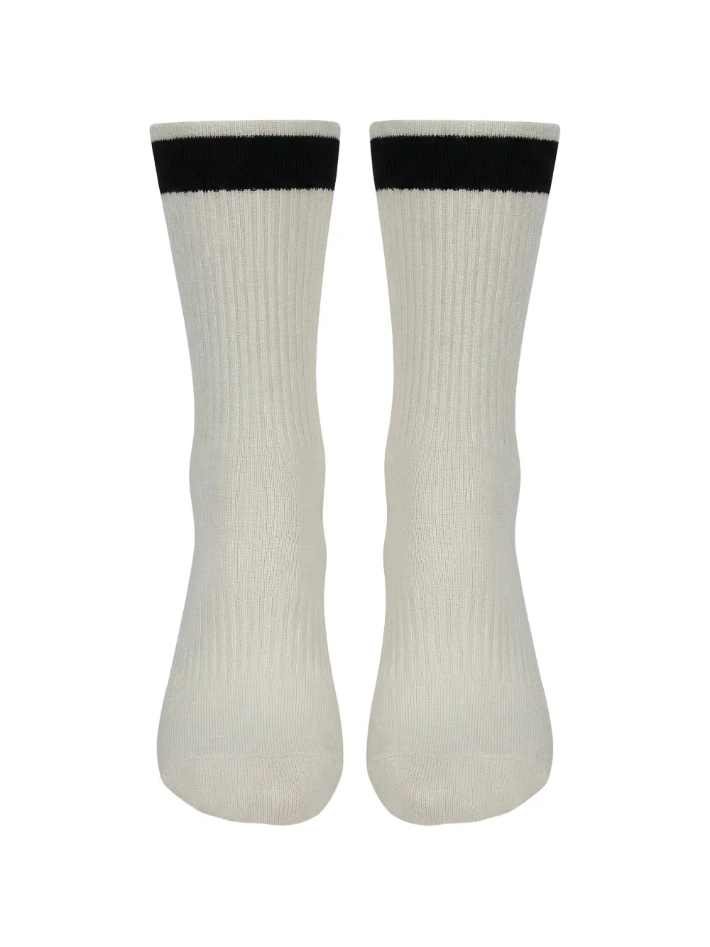 Valentino Garavani ribbed-knit striped-trim socks Wit