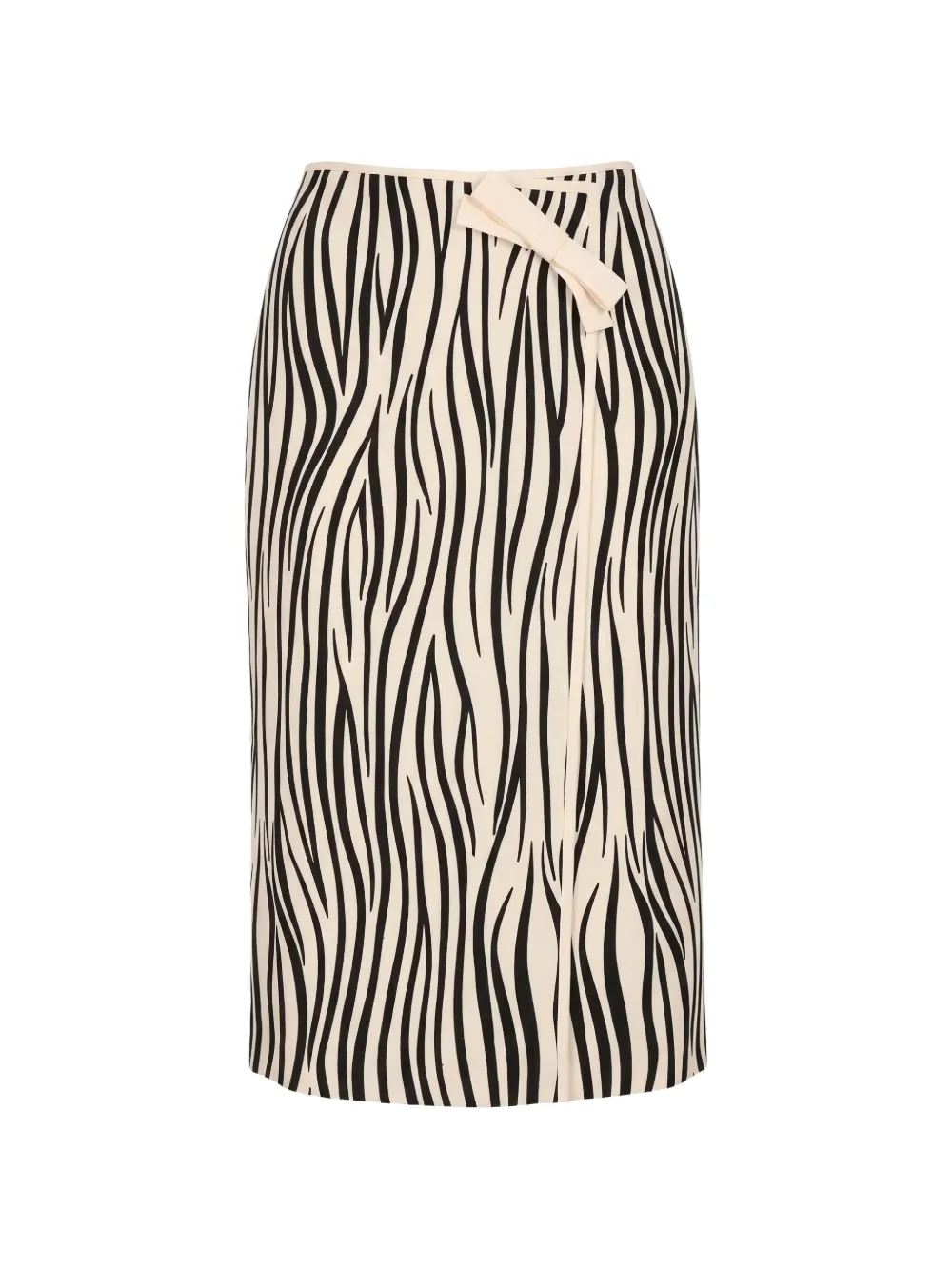 Valentino Zebra-print Midi Skirt In Neutral