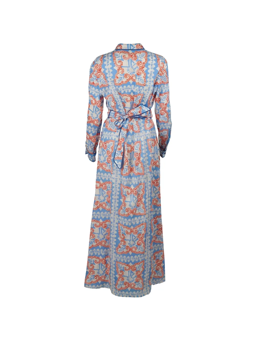 Valentino Garavani Jurk met ceintuur en logoprint Blauw