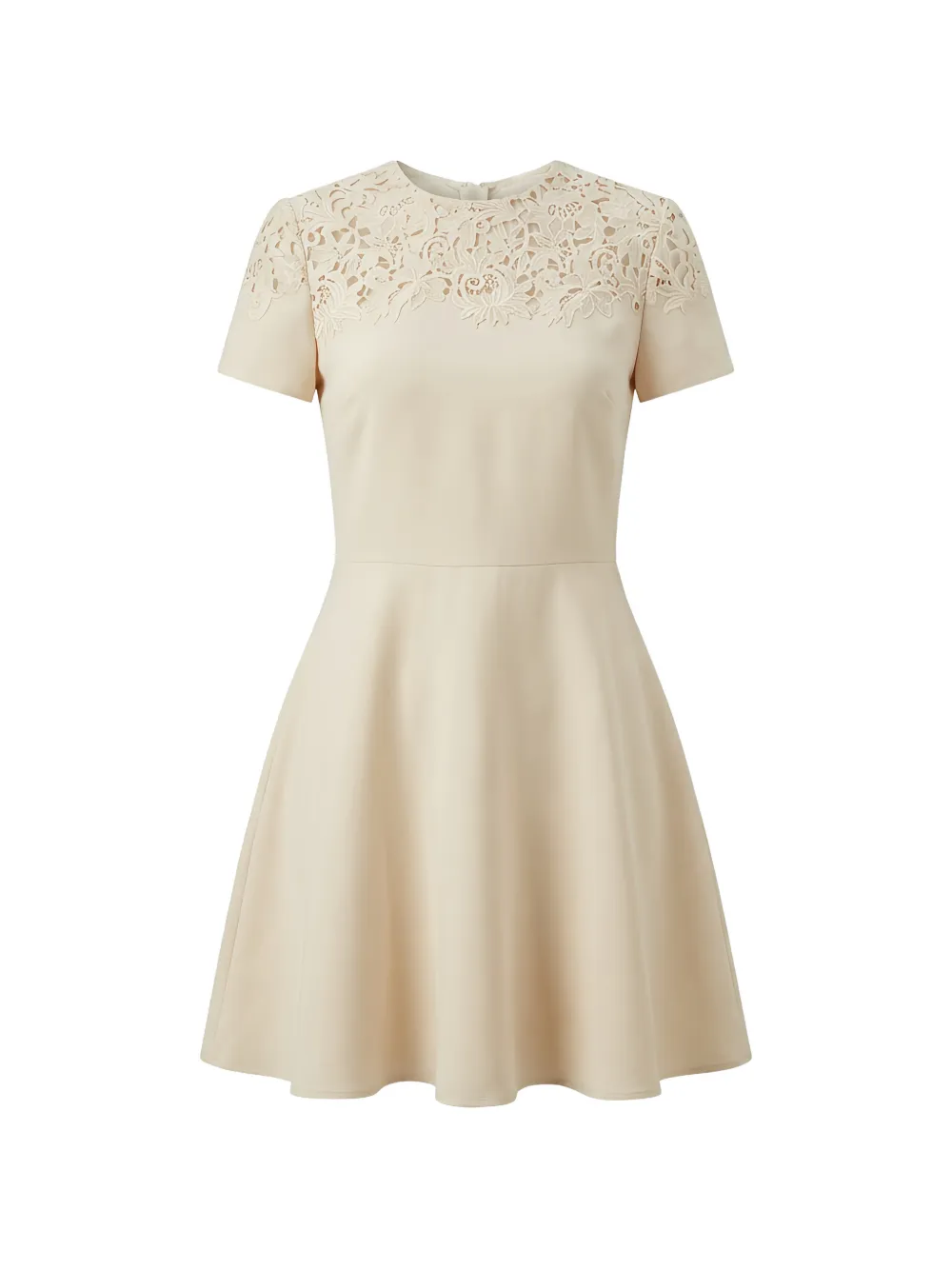 Valentino Garavani lace-panelled A-line mini dress Beige