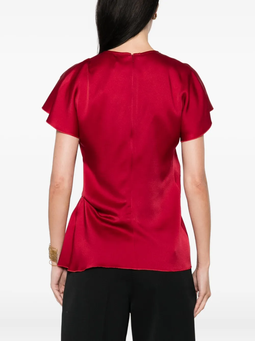 Victoria Beckham short-sleeve draped top Rood
