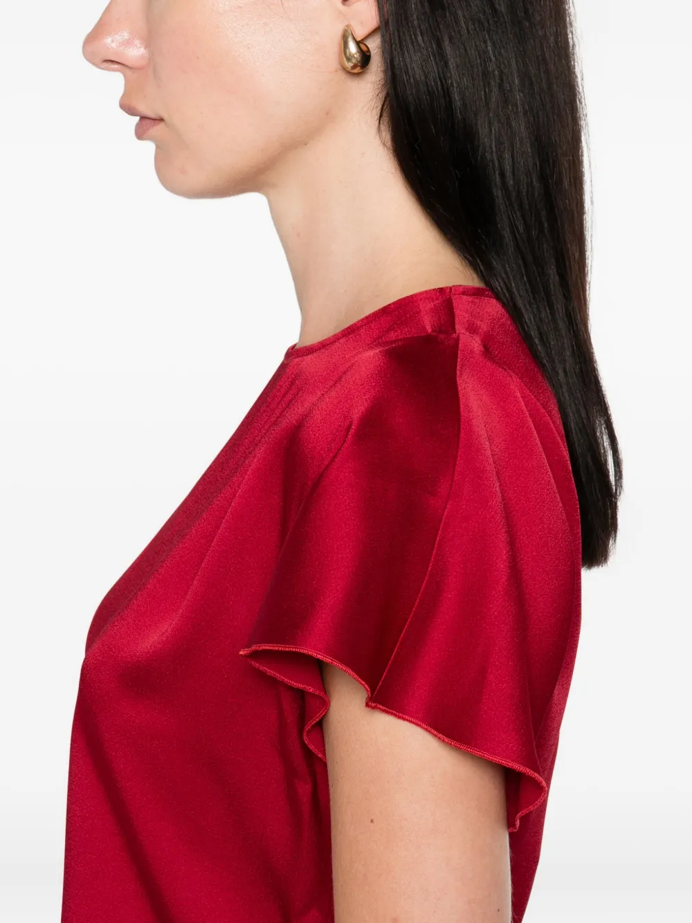 Victoria Beckham short-sleeve draped top Rood