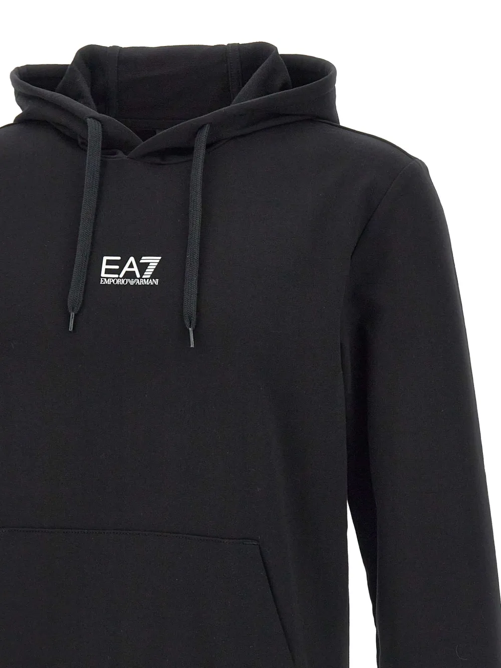 Ea7 Emporio Armani Hoodie van stretch-katoen Zwart