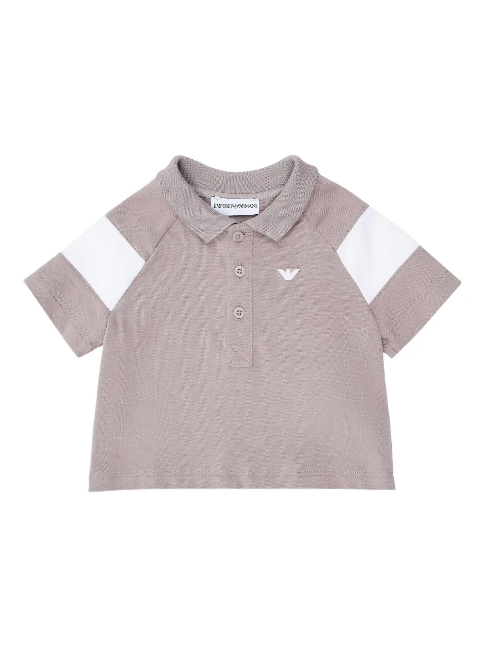 Emporio Ar i Kids Poloshirt met colourblocking Beige