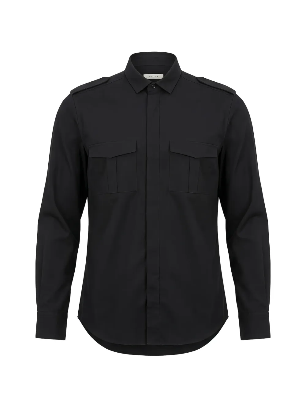 Valentino Garavani epaulette-detail chest-pocket shirt Zwart