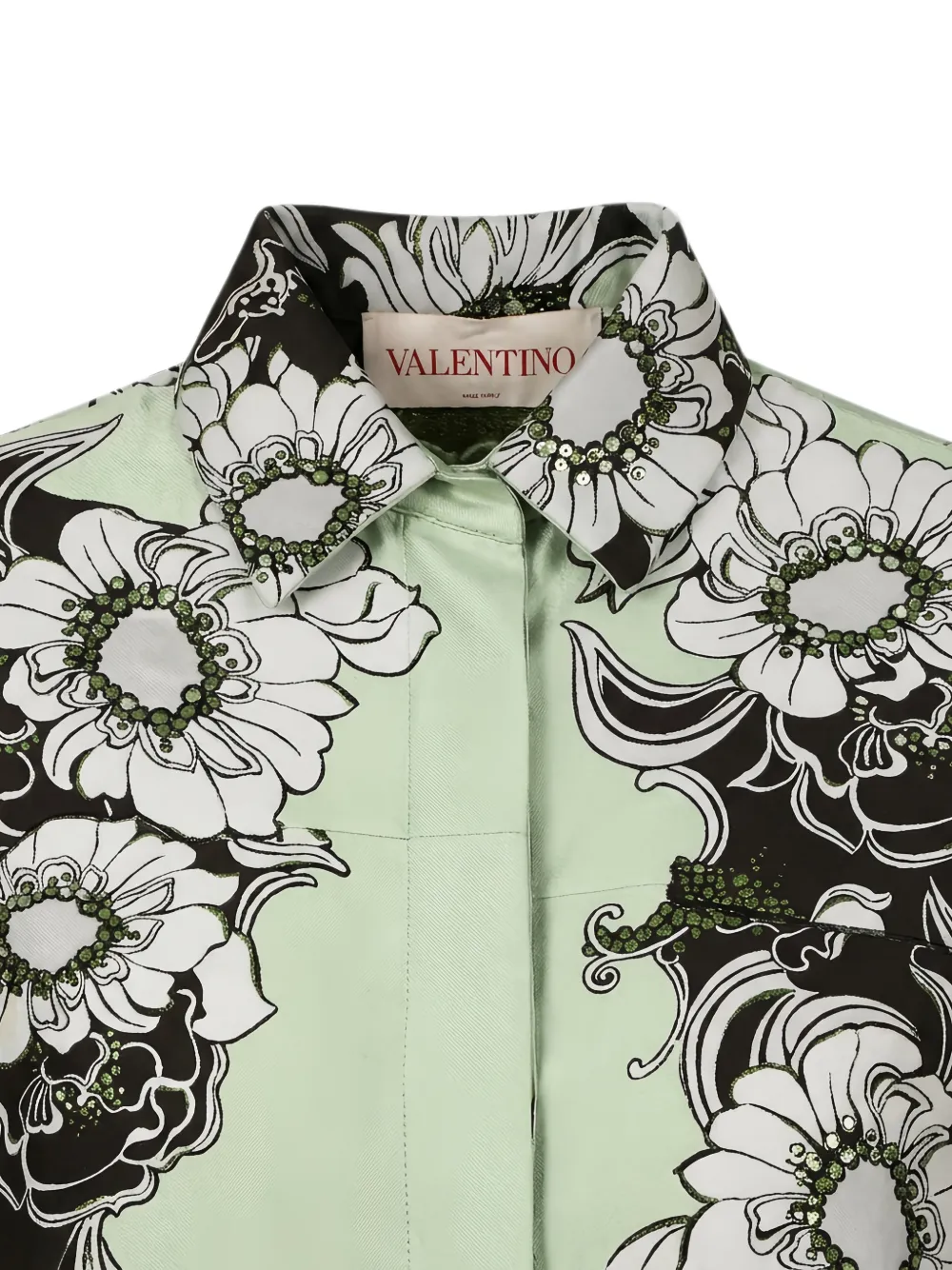 Valentino Garavani Jack verfraaid met pailletten en bloemen-print Groen