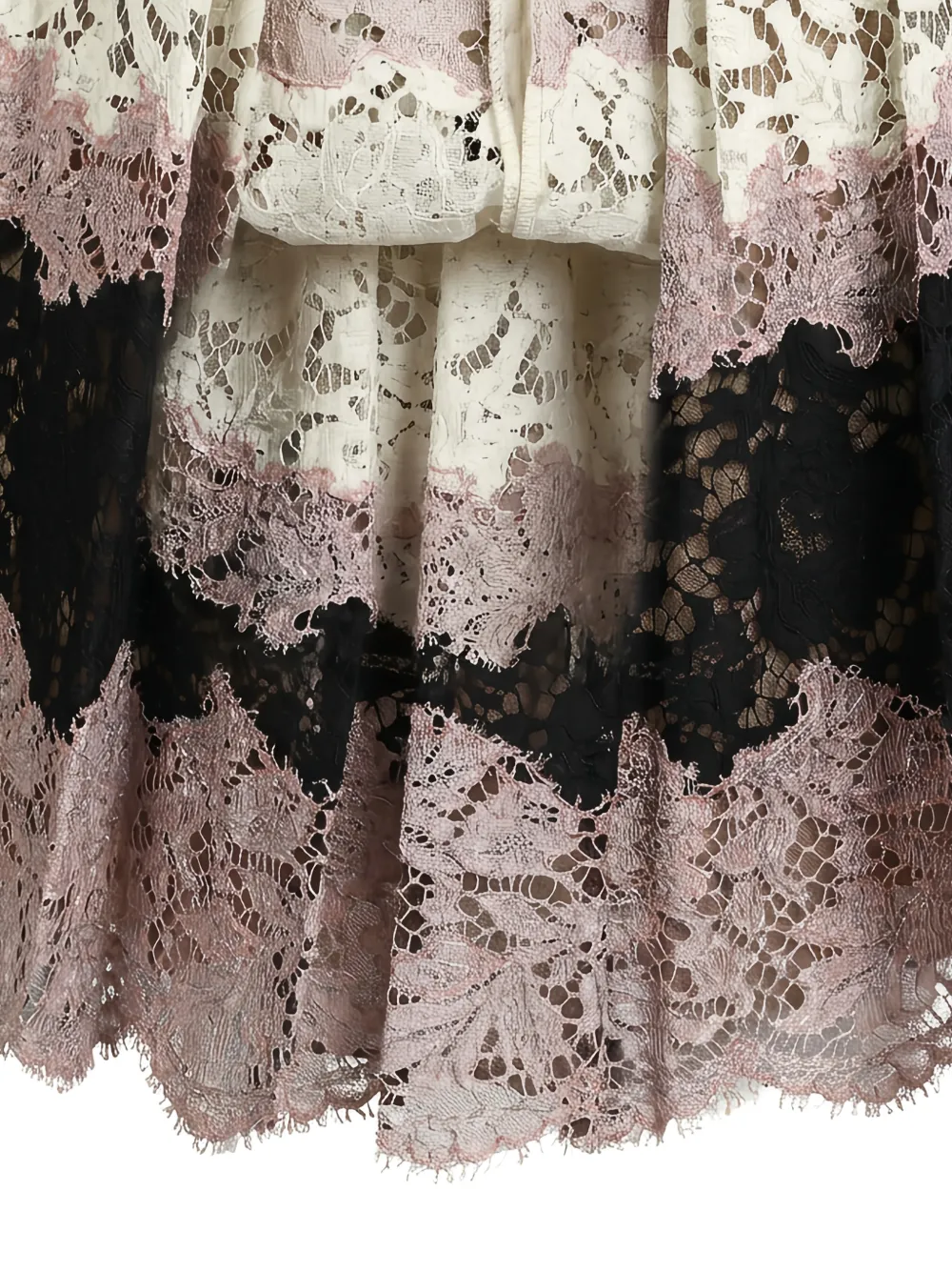 Valentino Garavani Mini-jurk met ruches en kant Beige