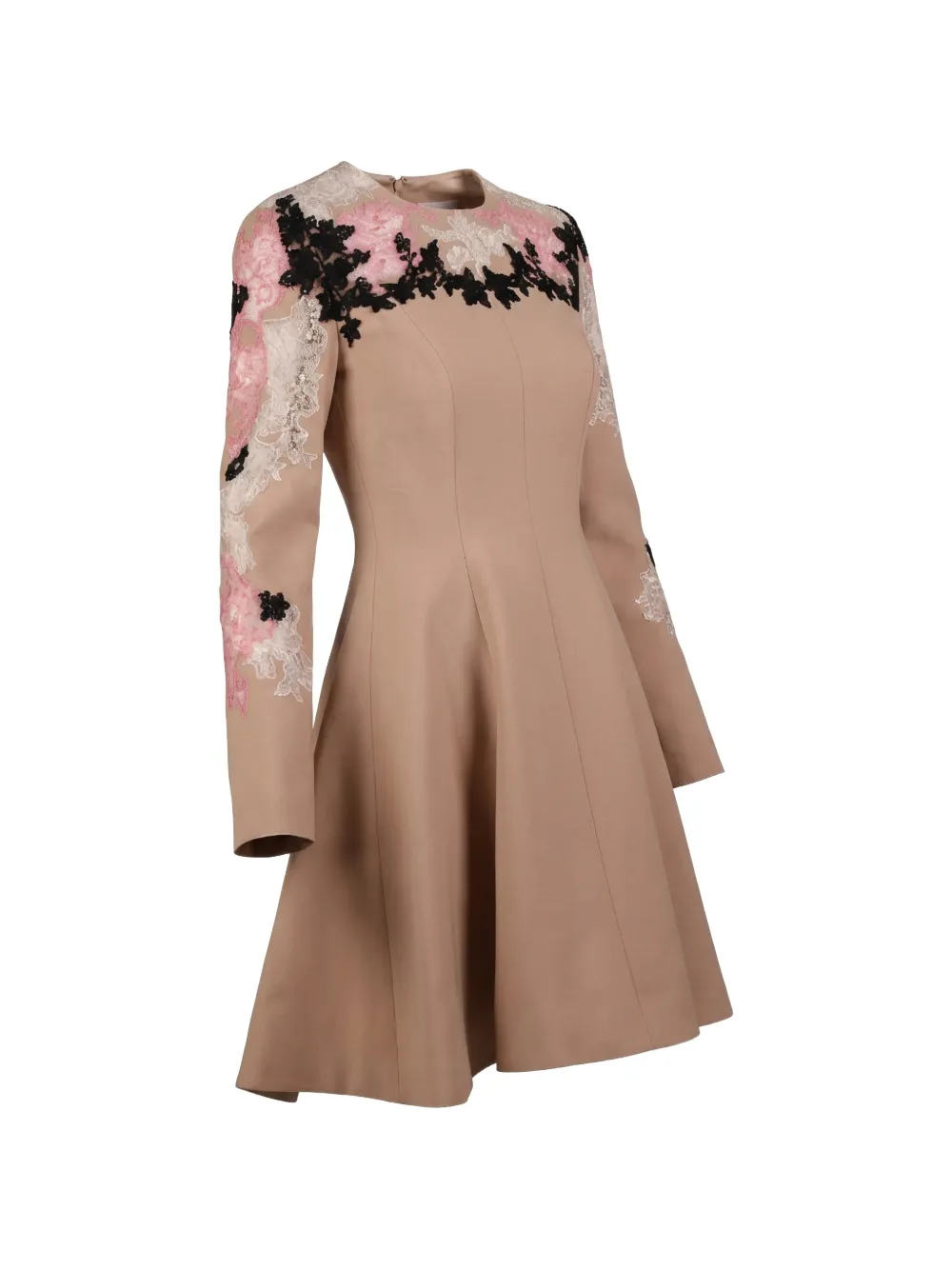 Valentino Garavani Mini-jurk met bloemenkant Beige