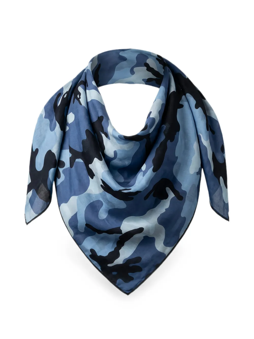 Valentino Garavani camouflage scarf - Blu