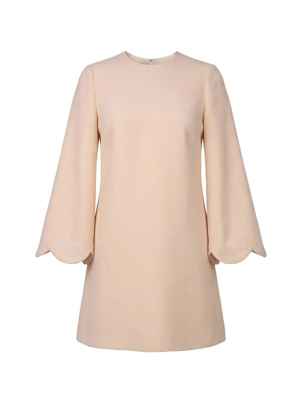 Valentino Garavani scalloped-edge flared-sleeve mini dress - Neutrals