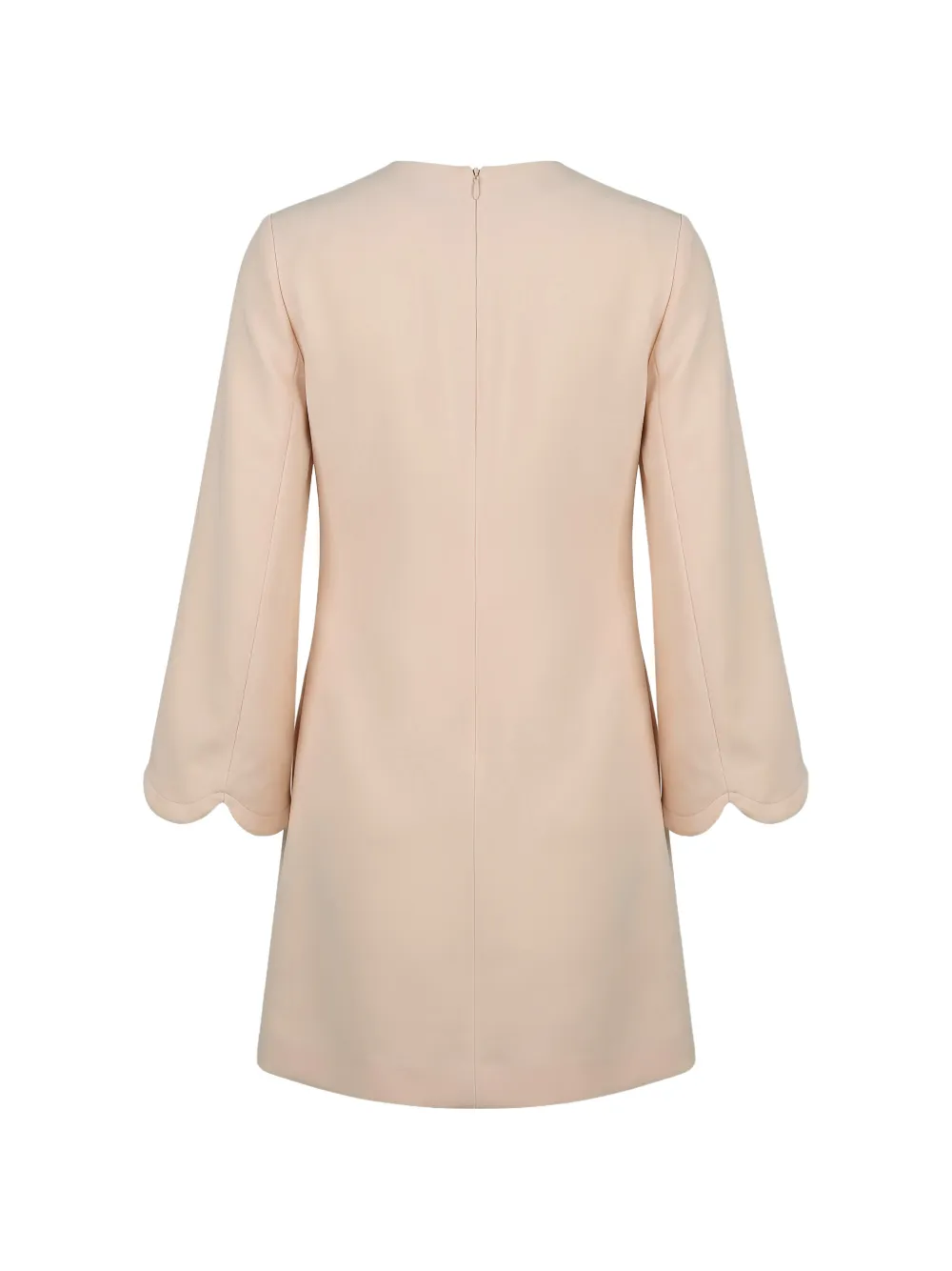 Valentino Garavani Mini-jurk met gewelfde afwerking en flared mouwen Beige