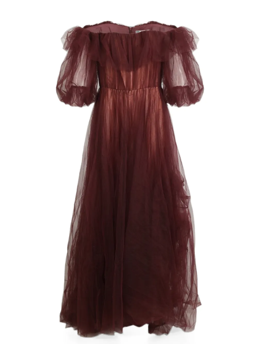 Valentino Garavani Jurk met ruches en rits Rood