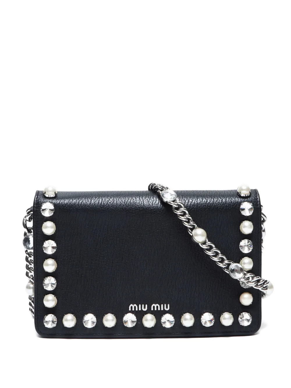 Pre-owned Miu Miu 2010s Rhinestone-embellished Shoulder Bag