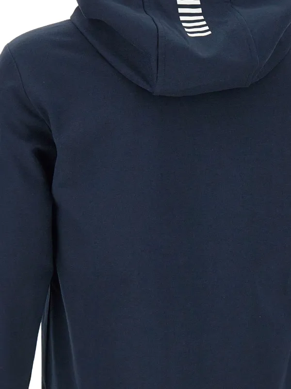 Ea7 Emporio Armani ストレッチコットン パーカー | ブルー | FARFETCH JP
