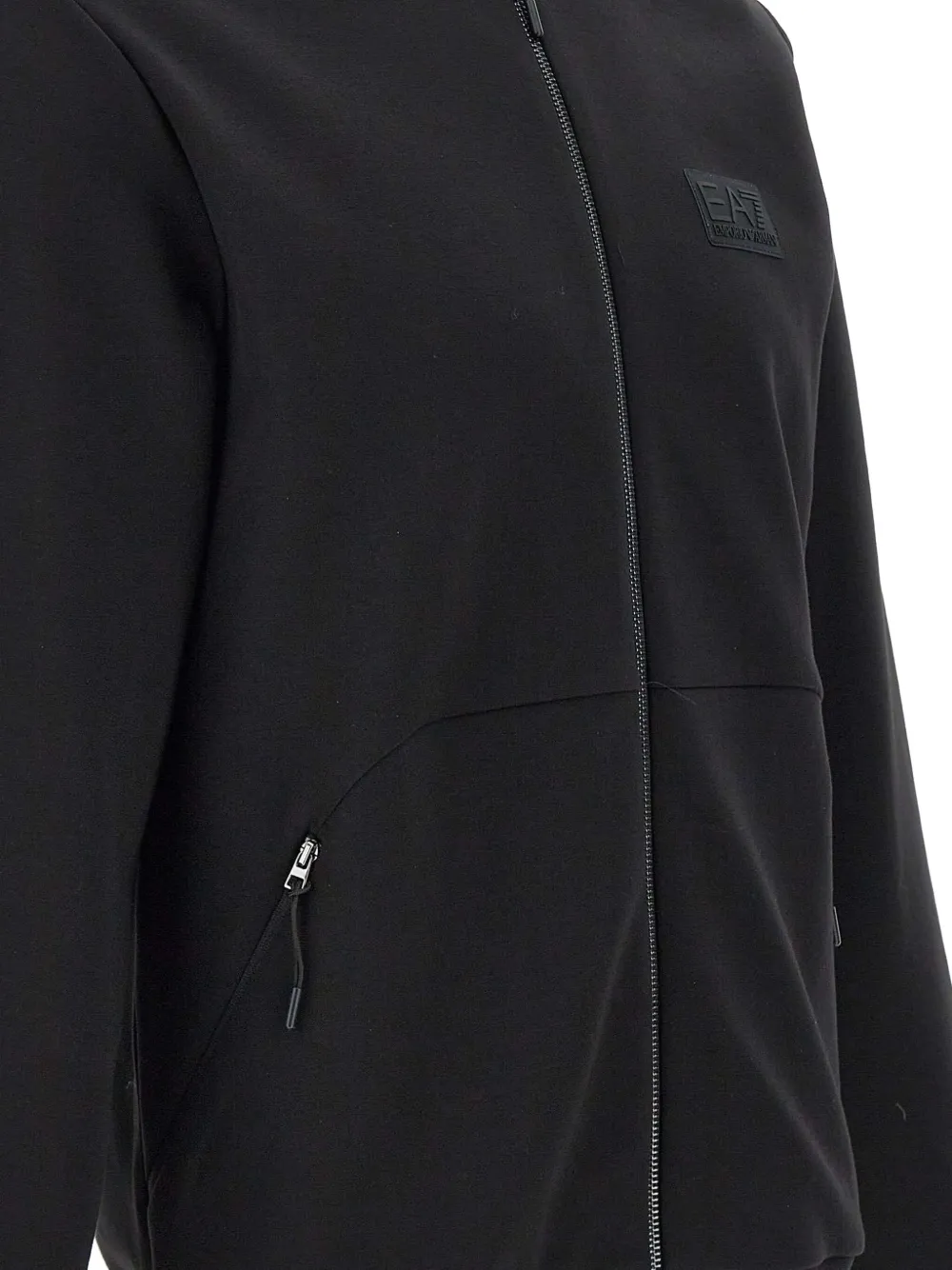 Ea7 Emporio Armani Stretch-katoenen sweater Zwart