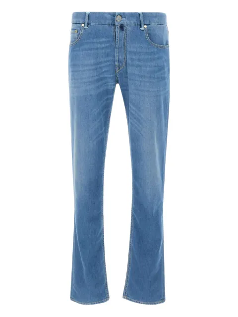 Hand Picked logo-patch jeans