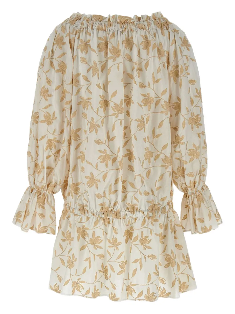 Les Filles d'Eva floral-embroidered mini dress - Beige