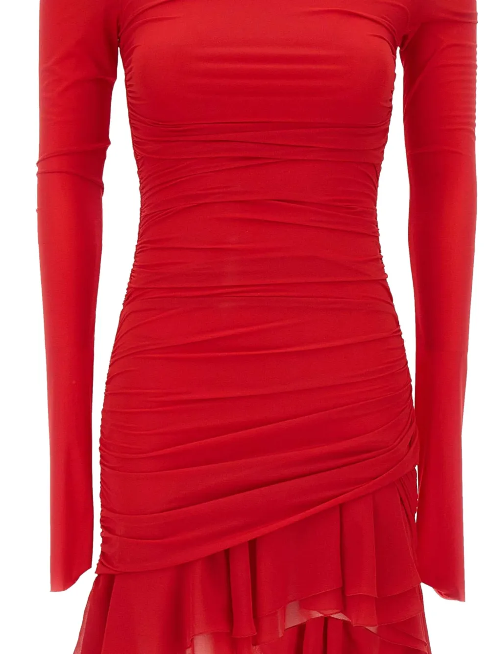 Blumarine Mini-jurk met ruches Rood
