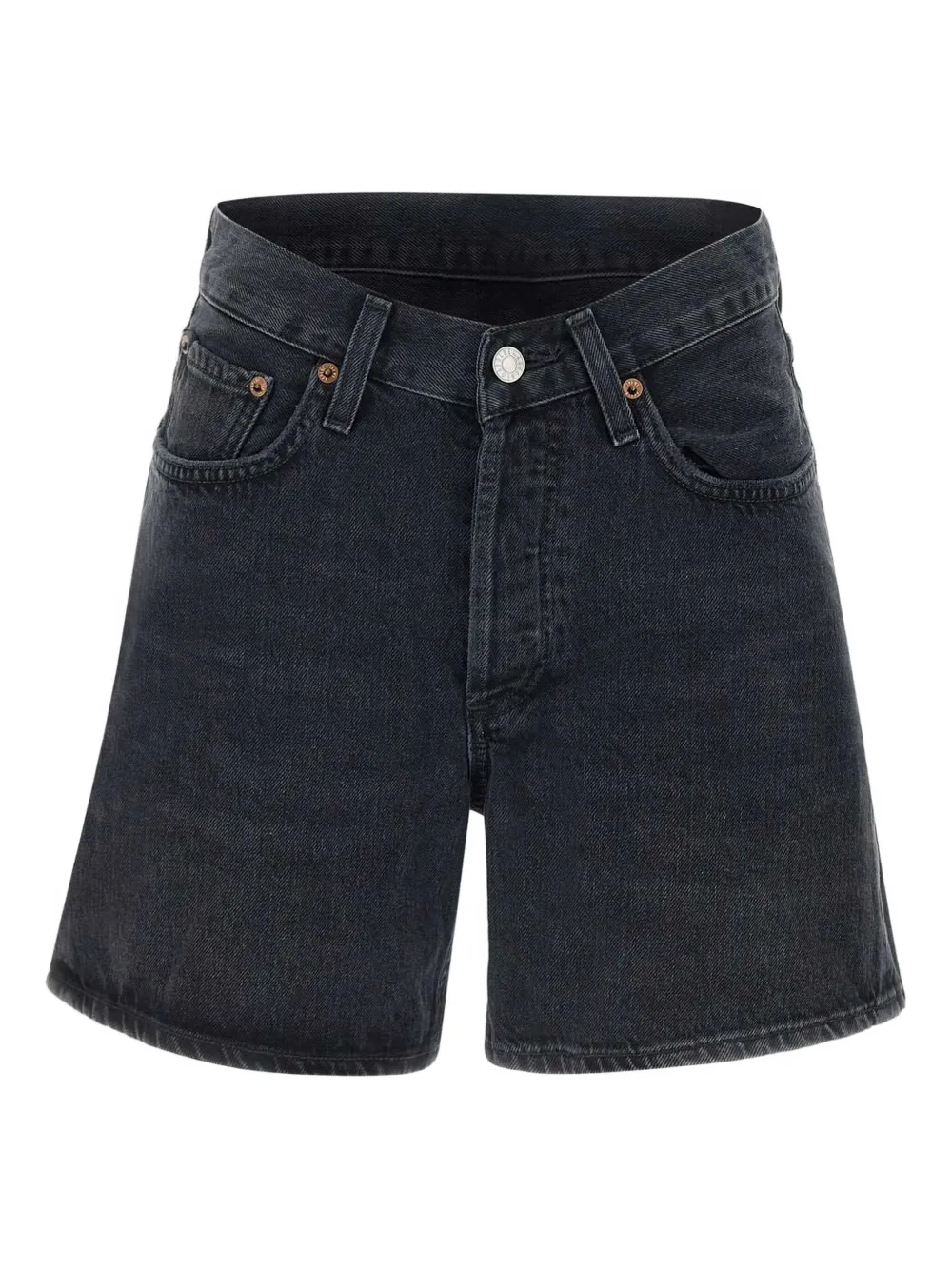 AGOLDE Katoenen spijkershorts Zwart