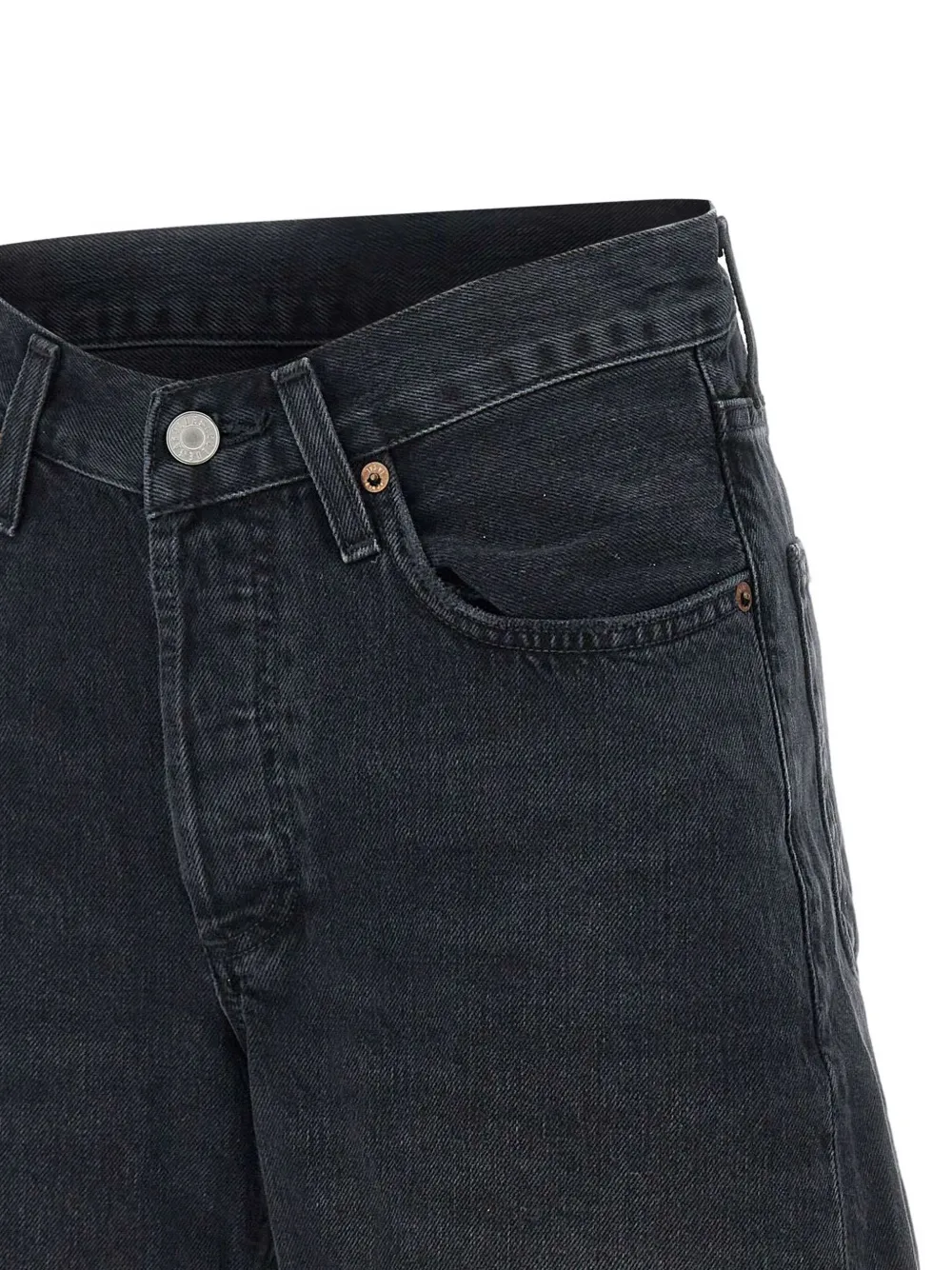AGOLDE Katoenen spijkershorts Zwart