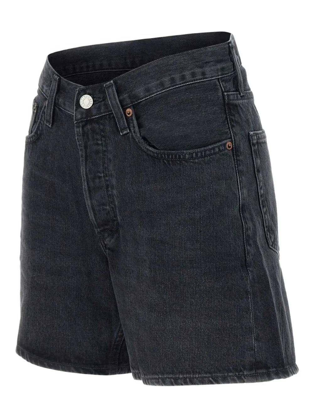 AGOLDE Katoenen spijkershorts Zwart