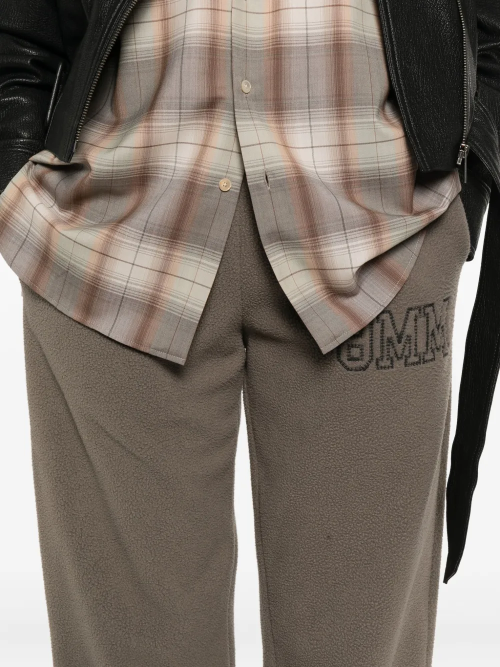 MM6 Maison Margiela Trainingsbroek met geborduurd logo Bruin