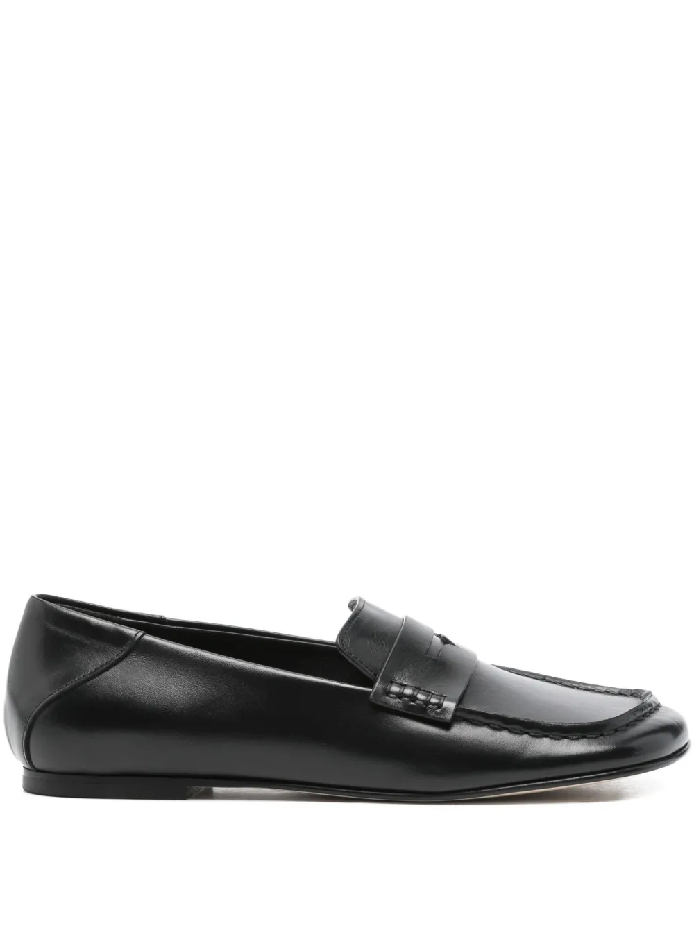 Dear Frances Drew Penny Leather Loafers In Black