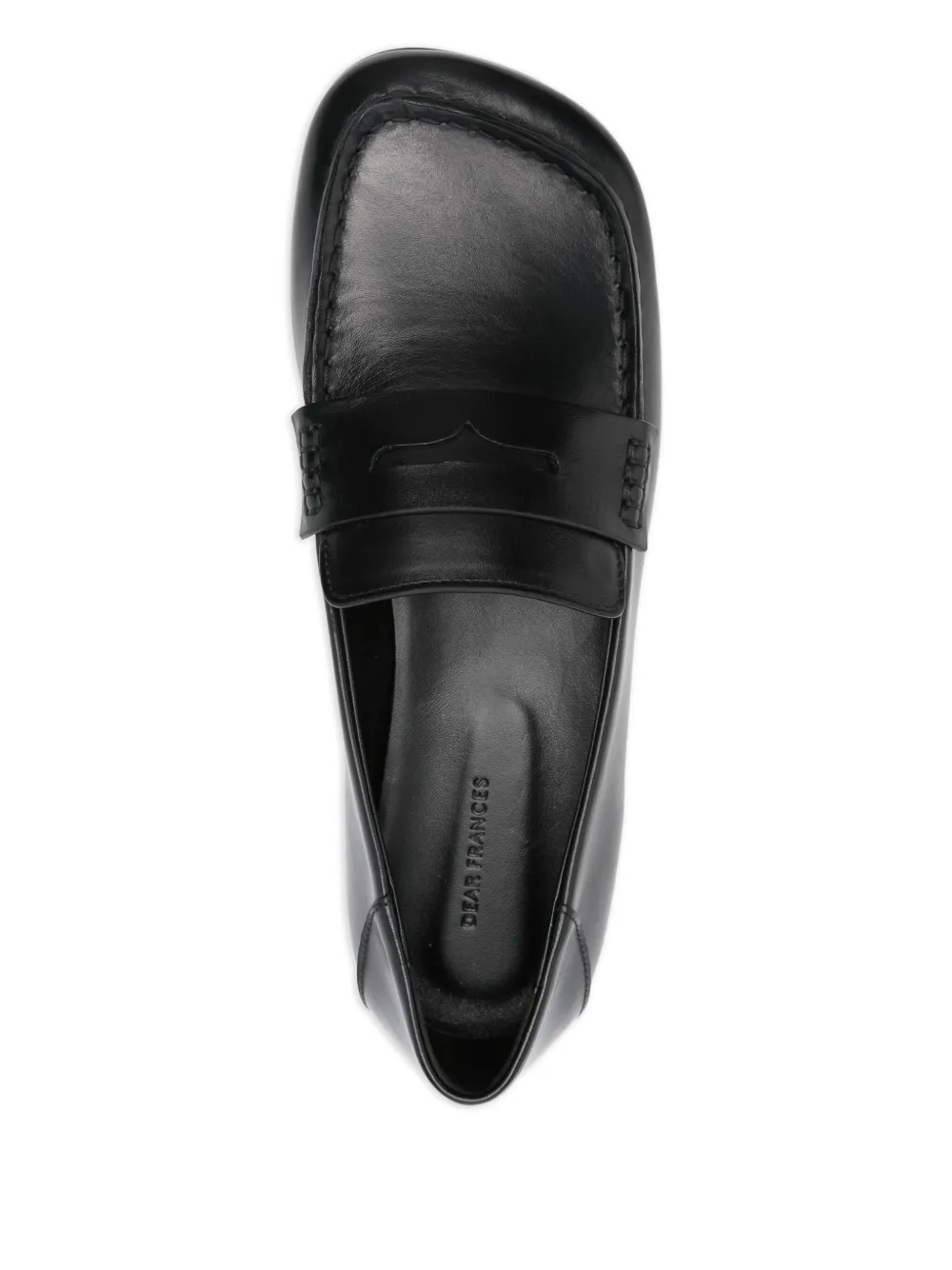 Dear Frances Drew Penny Leather Loafers In Black