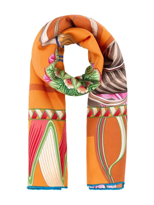 Ferragamo foulard en soie - Orange - Ferragamo - Modalova