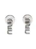Miu Miu Pre-Owned 2020-2025s Logo Rhinestone earrings - Silver
