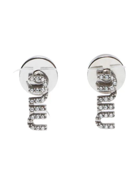 Miu Miu Pre-Owned 2020-2025s Logo Rhinestone earrings