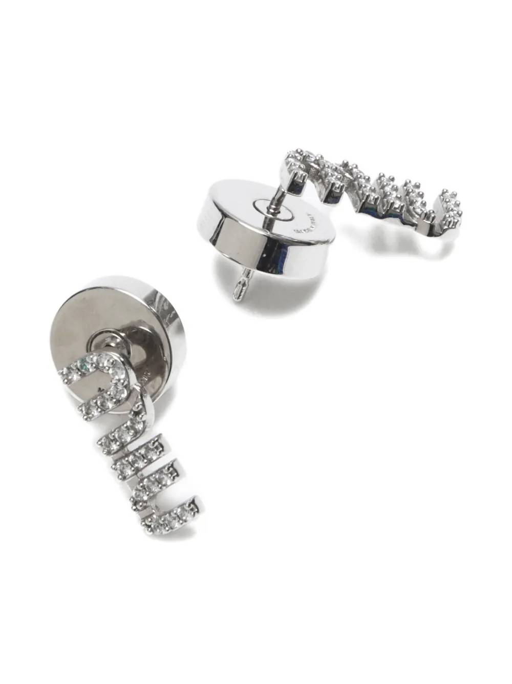 Miu Miu Pre-Owned 2020-2025s Logo Rhinestone earrings | Image 2