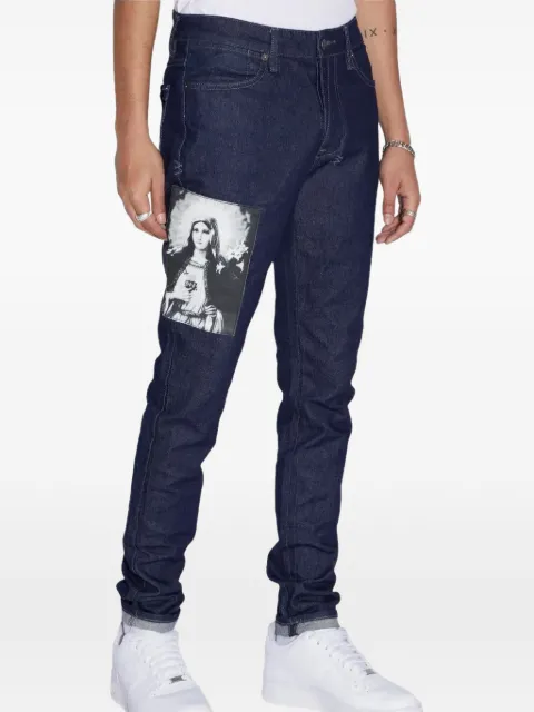 Ksubi Calça jeans reta Saint Jean com patchwork