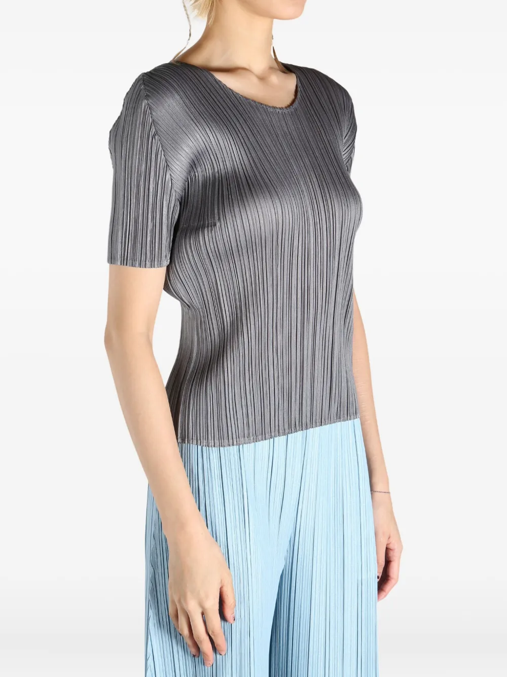 Pleats Please Issey Miyake Geplooide top Grijs