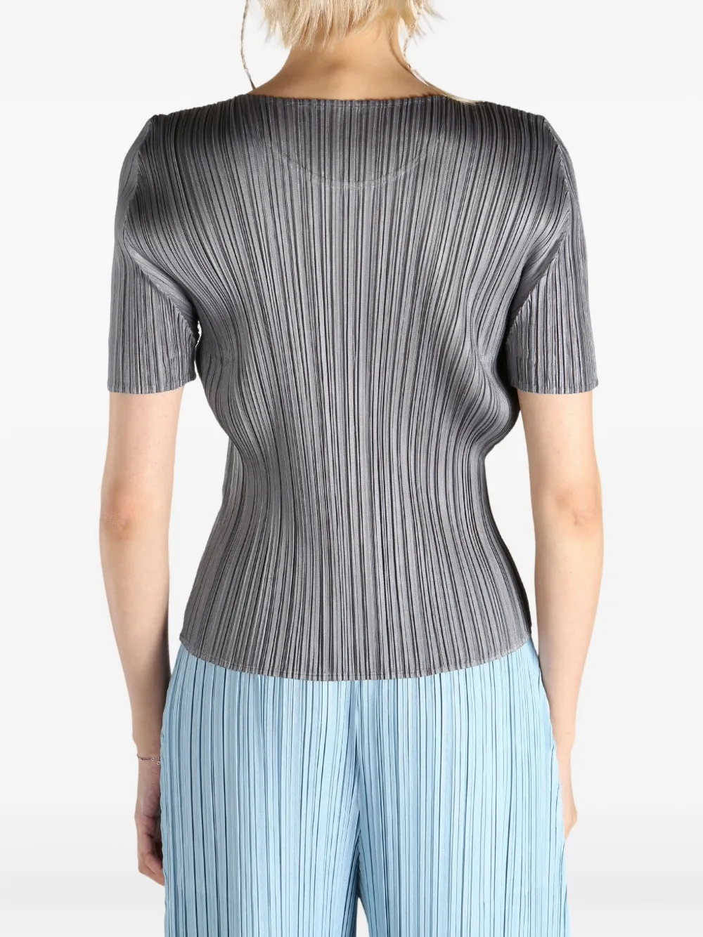 Pleats Please Issey Miyake Geplooide top Grijs