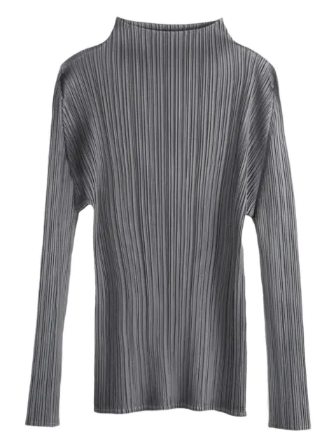 Pleats Please Issey Miyake pleated mock-neck top