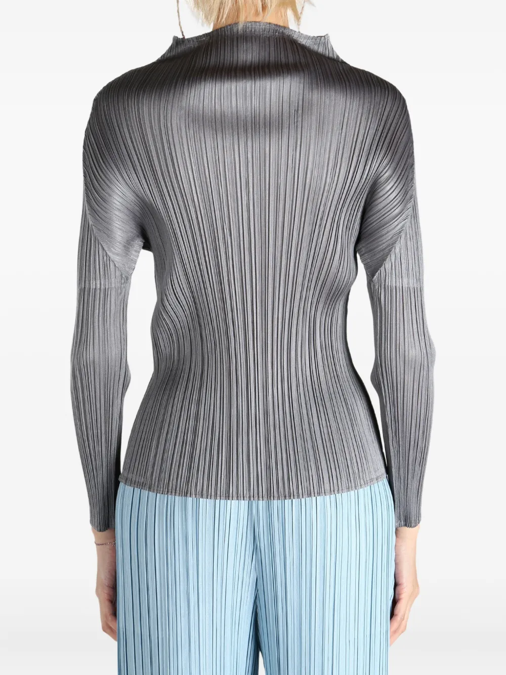 Pleats Please Issey Miyake Geplooide top Grijs