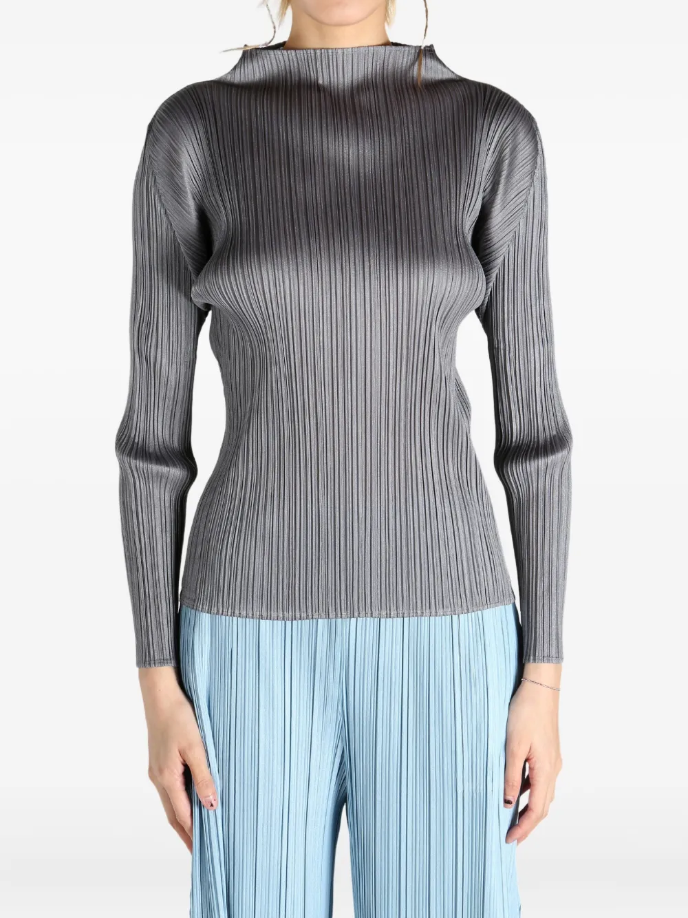 Pleats Please Issey Miyake Geplooide top Grijs